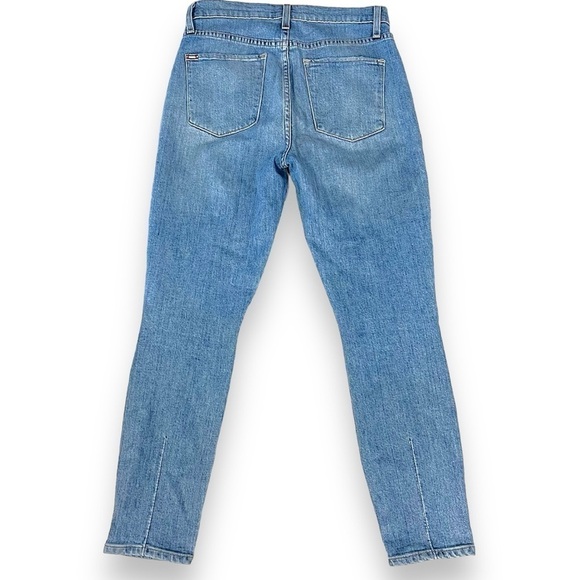 Alice + Olivia AO.LA Good highrise exposed button lightwash distressed jeans, 27 - Picture 3 of 15